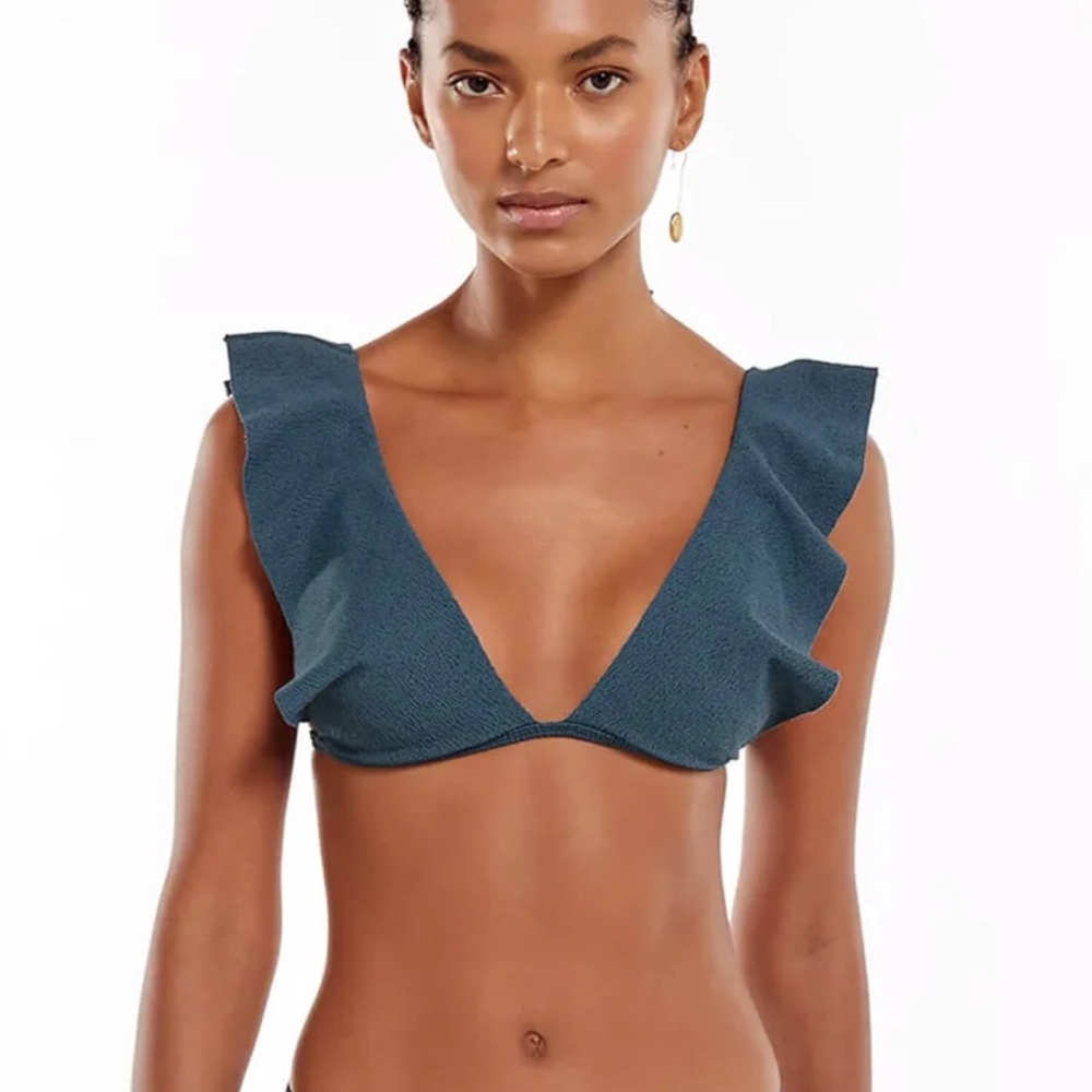 NWT Swimwear Vix Firenze Liz Bikini Top (M) Blue Medium BRAND NEW! Swim triangle